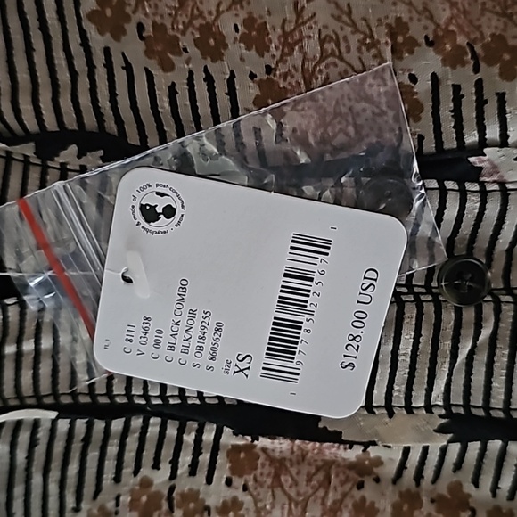 Free People Virgo Baby Buttondown/Black Combo Sz XS - Picture 6 of 7